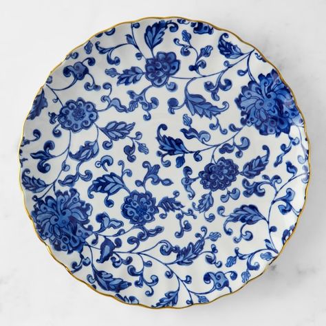 blue | Williams Sonoma Blue And White Dinnerware, Marlo Thomas, Social Activist, Kids Pottery, Plate Crafts, Porcelain Dinnerware, Porcelain Plate, Appetizer Plates, Mackenzie Childs