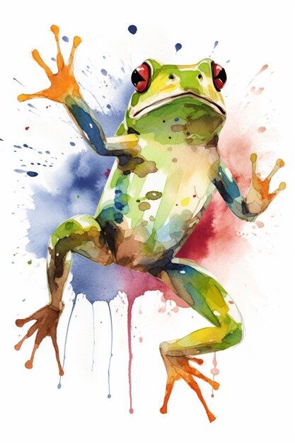 Foto ein aquarellgemälde eines frosches ... | Premium Photo #Freepik #photo #quaken #aquarellillustration #frosch-cartoon #laubfrosch Frog Drawing Ideas, Frosch Illustration, Frog Drawing, Mushroom Art, Elba, Premium Photo, Comic Art, Advent, Comics