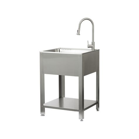 Galvanized tub sink