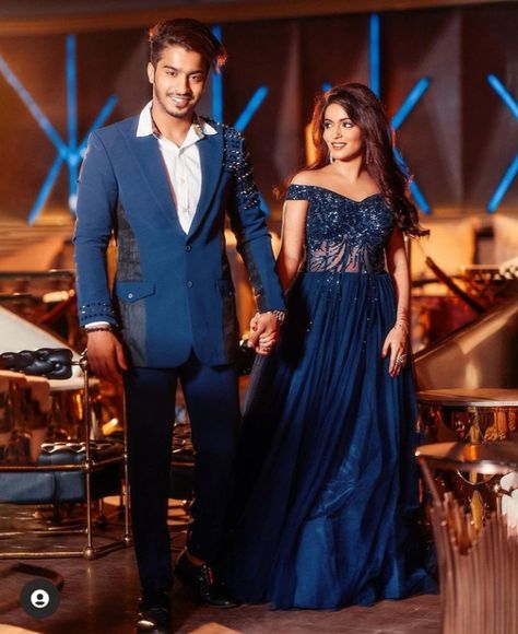 Couple Dress Matching Indian Wedding, Couple Dress Matching Indian Casual, Couple Dresses For Engagement Indian, Dress For Engagement Indian, Coupal Pose, Couple Dress Matching Indian, Couple Dress Matching, Engagement Couple Dress, Blue Wedding Dress Royal