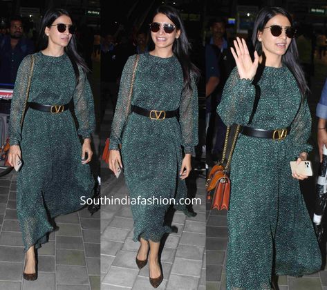 Samantha Dressing Style, Samantha Outfits Casual, Samantha Airport Looks, Samantha Dresses, Samantha Outfits, Hyderabad Airport, Valentino Belt, Louis Vuitton Pumps, Samantha Akkineni