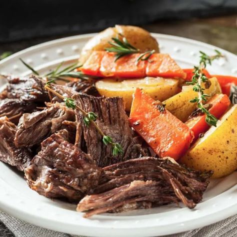 How Long to Cook a Roast in the Slow Cooker (per lb) | Love Food Not Cooking 2 Lb Roast In Crockpot, How Long To Cook Roast In Crock Pot, How Long To Cook A Roast In The Oven, Slow Cooker Bottom Round Roast, Slow Cook Beef Roast, Blade Roast Slow Cooker, Slow Cook Beef, Blade Roast, Crockpot Pork Roast