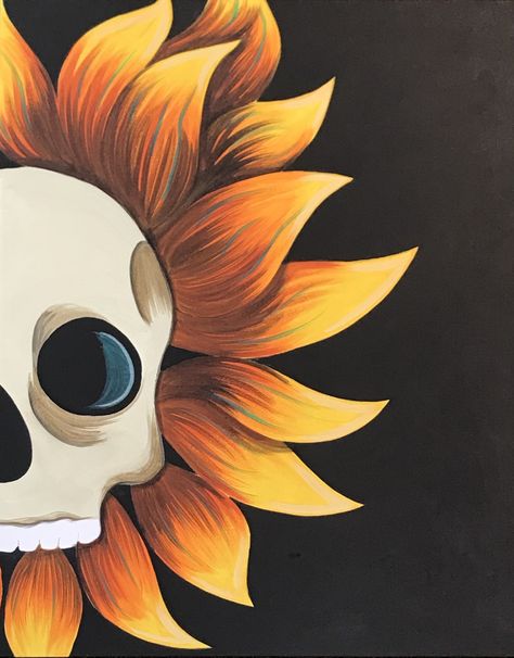 Painting Asthetics Canvas Easy, Simple Painting Ideas Halloween, Skull Painting Ideas Easy, Skeleton Art Easy, Paint Marker Art Ideas Easy, Skull Painting Easy, Halloween Marker Art, Happy Painting Ideas, Scratch Art Ideas