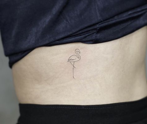 Minimalistic flamingo F Tattoo, Side Tattoos Women, Simple Flower Tattoo, Tattoo Off, Flamingo Tattoo, Side Tattoos, Tattoo Illustration, Tattoos For Kids, Cross Tattoo