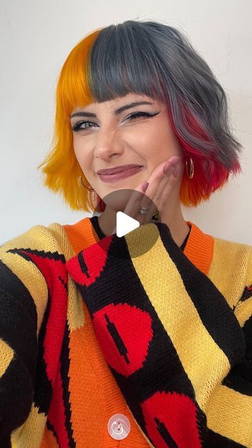 Mackensey on Instagram: "Go hiss girl!  Who isn’t obsessed with hazbin rn?? Well we did a Sir Pentious inspired look with @lunartideshair colors! Seriously I’m so thankful to know some of the best hairstylists who let me bring them crazy ideas to them and they make them come true!  Hair cut: @hairbyjadejimenez  Hair color: @maddiemarissa  . . . . #lunartides #hazbin #hazbinhotel #animeinspired #lunartideshair #vox #angeldust #helluva #colorfulhair #helluvaboss #cartoonicons #alastor #hazbinhotelsirpentious #colorblock #colorblocking #colorblockhair #hazbinhotelangeldust #newanime #animenews #hazbinhotelradiodemon #cartoon #stayedgonehazbinhotel #radiodemon #animehair #luciferhazbinhotel #lucifermorningstar #sirpentious #animehairstyle #animehairstyles" Color Blocking Hair Ideas, Color Block Hair, Sir Pentious, Crazy Ideas, Colour Blocking, Natural Colours, Anime Hair, So Thankful, Hair Colour