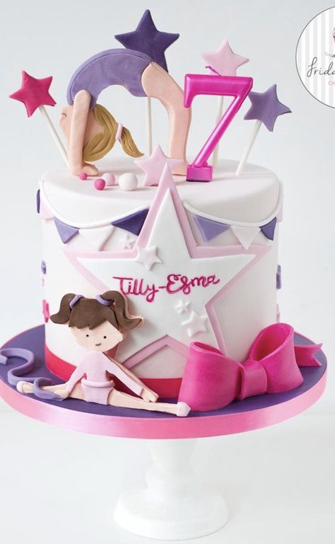 Gymnastic Theme Cake, Gymnastics Themed Birthday Cake, Gymnastics Theme Birthday Party Cake, Gymnast Birthday Cake, Birthday Cake 7th Girl, Gymnastics Themed Cake, Birthday Cake 8th Girl, Gymnastics Cakes For Girls Birthday, Gymnastic Birthday Party Ideas