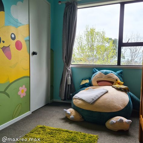 Giant Snorlax Bean Bag, Beanbag Room Decor, Snorlax Beanbag, Snorlax Bean Bag, Giant Snorlax, Happy Single, Dream Setup, Apartment Things, Baby Boy Themes