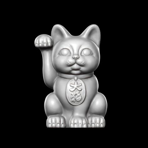 Neko Cat, Cat Statue, Print 3d, Maneki Neko, Lucky Cat, 3d Artist, 3d Print, Garden Sculpture, 3d Printing