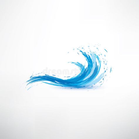 Blue water wave royalty free illustration Blue Wave Tattoo, Water Tattoos, Waves Symbol, Tiny Bird Tattoos, Wave Tattoo Design, Water Symbol, Wave Abstract, Water Tattoo, Ocean Tattoos