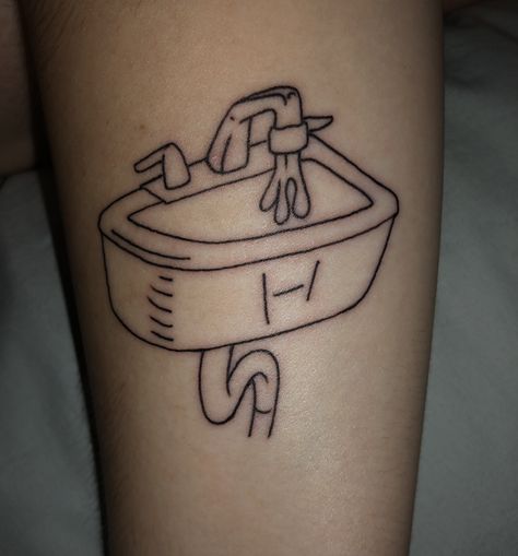 #linetattoo Uploaded by Sutton Lilli Kitchen Sink Tattoo, Top Tattoos, Line Tattoos, Deathly Hallows Tattoo, Kitchen Sink, Triangle Tattoo, Tattoos