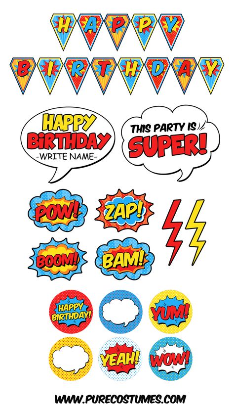 superhero party printables Superhero Party Printables, Superman Birthday Party, Superman Party, Marvel Party, Wonder Woman Birthday, Pj Masks Birthday Party, Superman Birthday, Pj Masks Birthday, Avenger Birthday Party