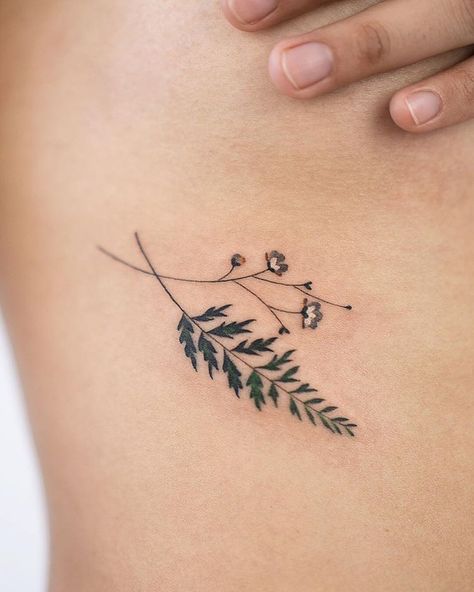 Adding this new artwork to my originals. Loved tattooing this fern and baby’s breath flower. I would actually love to do a scaled up… Wildflowers Tattoo, Fern Tattoo, Tattoo Quotes For Women, Best Tattoos For Women, Music Tattoos, Tattoo Life, Flower Tattoo Designs, Trendy Tattoos, Foot Tattoos