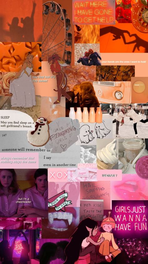 Leabian flag collage wallpaper! #lesbian #wallpapaer #wallpapercollage But Im A Cheerleader, Rose Gold Wallpaper, Collage Wallpaper, Girlfriend Goals, Queer Art, How To Eat Better, Aesthetic Collage, Selfie Poses, Pride Flags