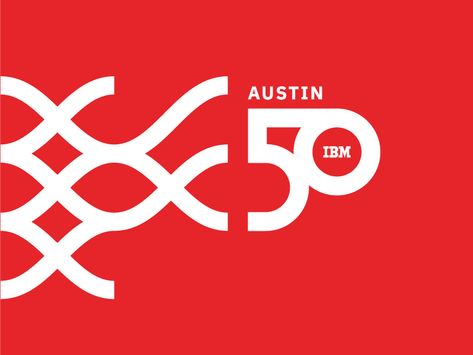 IBM Austin - 50th Anniversary by Patrick Lowden for IBM on Dribbble Anniversary Logo Design Numbers, Type Design Inspiration, Anniversary Logos, 50th Anniversary Logo, 25 Anniversary, Company Anniversary, 100 Logo, 50% Logo, 50 Years Anniversary