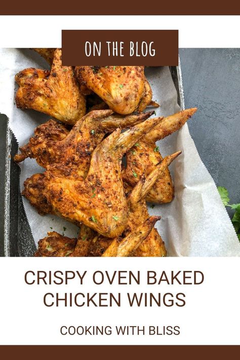 Easy Crispy Oven Baked Chicken Wings made with minimal ingredients for a perfectly crisp piece of chicken. If you crave crispy chicken, you gotta check out this recipe. No deep frying here! | cookingwithbliss.com #whole30 #whole30recipes #chickenrecipes #paleodinner Whole Chicken Wings, Crispy Oven Baked Chicken Wings, Baked Lemon Garlic Chicken, Oven Baked Chicken Wings, Baked Wings Oven, Oven Chicken Wings, Whole Baked Chicken, Easy Oven Baked Chicken, Baked Chicken Wings Oven