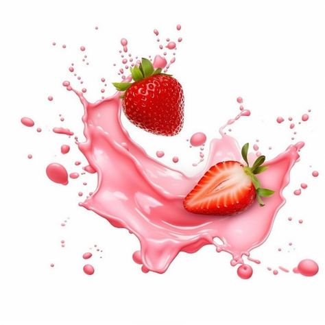 Strawberry Poster Design, Background Graphic Design, Coffee Poster Design, Strawberry Png, Psd Free Photoshop, Interactive Web Design, Pink Splash, Funny Stickman, Strawberry Drinks