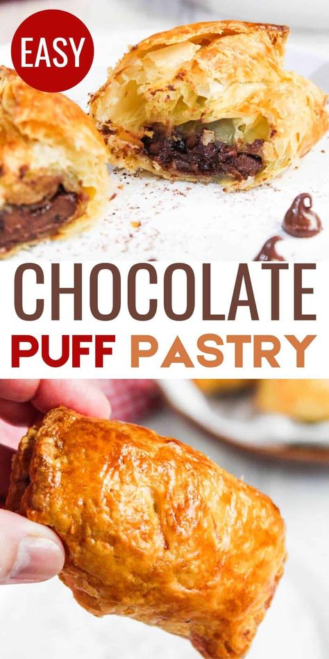 Satisfy your sweet cravings with an irresistible chocolate puff pastry cooked to perfection in an air fryer. It's an easy-to-make treat. Chocolate Puff Pastry, Puff Pastry Chocolate, Puff Pastry Dessert, Puff Pastry Recipes Dessert, Milk Chocolate Recipes, Batch Baking, Chocolate Puff, Pastry Ideas, Pastries Recipes Dessert