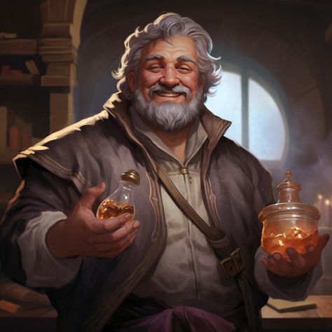 Grandfather Character Design, Dnd Old Man, Shopkeeper Character Design, Old Man Character Art, Book Character Inspiration, Dnd Human Male, Baker Man, Pathfinder Character, Oldest Human