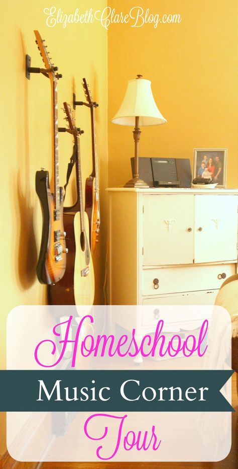 A passive way to include the art of music in your homeschooling.  Introduce your… Music Corner Ideas, Interest Led Learning, Art Of Music, Learning Corner, Music Corner, Catholic Homeschool, Homeschool Music, Corner Ideas, Work Music