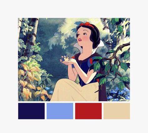 Snow White color palette Disney Princess Colors, Disney Dress Up, Disney Themed Outfits, Color Palette Challenge, Color Script, Disney Colors, Hidden Mickey, Princess Coloring, Disney Disney