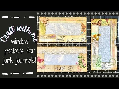 Making Junk Journal Pockets with Window Envelopes and Paper Scraps! - YouTube Mail Craft, Junk Journal Pockets, Window Envelopes, Journal Pockets, Mail Envelope, Paper Scraps, Junk Mail, Pocket Cards, Paper Clips