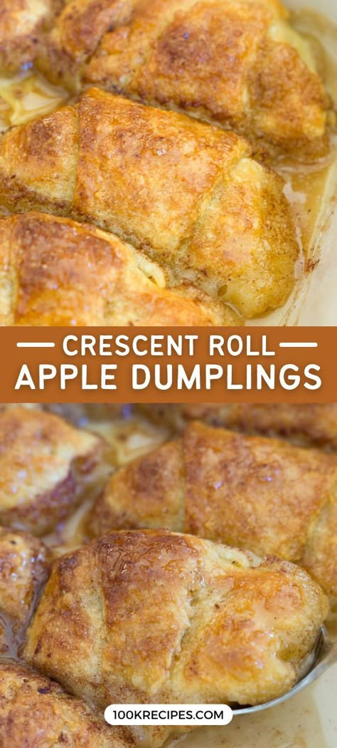 While these golden crescent roll apple dumplings are baking in the oven, your entire house will smell like sweet apples and cinnamon! You will be surprised at how fast and easy these crescent roll apple dumplings are to make. Apple Crescent Rolls, Apple Crescent, Crescent Roll Apple, Roll Desserts, Crescent Roll Apple Dumplings, Crescent Roll Recipes Dessert, Crescent Roll Dessert, Easy Crescent Rolls, Easy Apple Dumplings