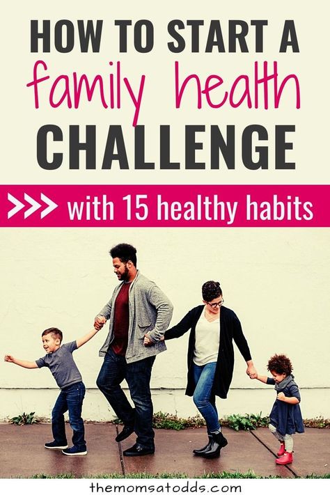 How to start a family health challenge with 15 healthy habits. Photo of family walking together. Family Fitness Challenge, Healthy Habits Challenge, Healthy Habits For Kids, Starting A Family, Family Challenge, Start A Family, Mom Things, Wellness Challenge, Challenges To Do