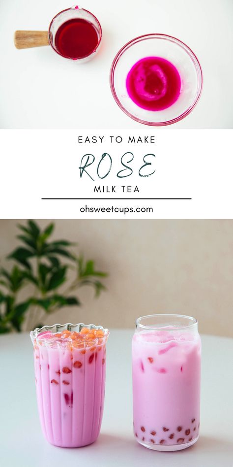 It is easy to make and cute rose boba milk tea using rose syrup. I’m sure no girl doesn’t like roses. What about rose-flavored milk tea? Rose Iced Tea, Rose Drink Recipes, Boba Cart, Pokemon Sweets, Drinks Milk Tea, Dragon Fruit Juice, Rose Milk Tea, Rose Drink, Boba Tea Recipe