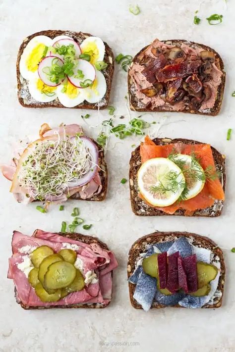 Danish Smorrebrod, Rolled Roast Beef, Open Faced Sandwiches, Hot Beef, Liver Pate, Open Faced Sandwich, Fish Fillets, Pork Bacon, Meat Appetizers