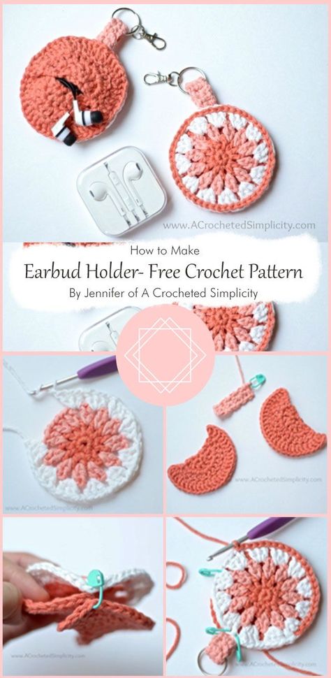 This earbud holder is a simple stylish way to keep your earbuds. It’s quick and easy to make and makes a great gift. Crochet Craft Fair, Earphone Pouch, Crochet Project Free, Earbud Holder, Quick Crochet, Crochet Gifts, Crochet For Beginners, Cute Crochet, Crochet Crafts