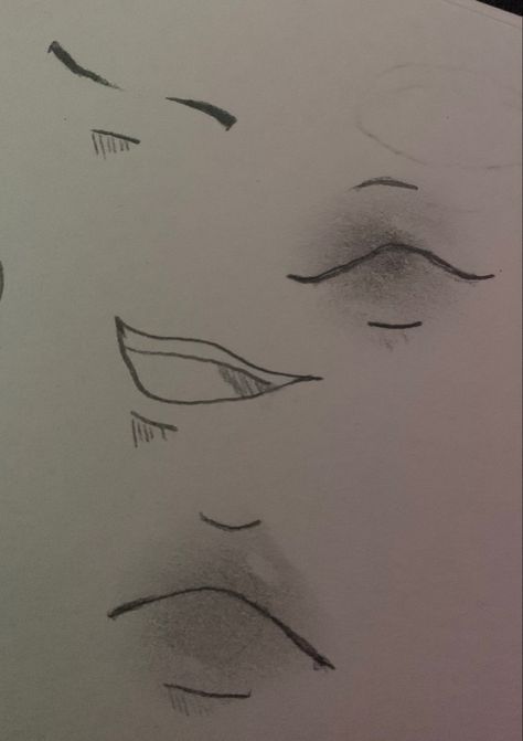 Mouth Tut Drawing, Easy Mouth Sketch, Smiling Mouth Drawing Anime, Mouths To Draw, Nose Drawing Anime Female, How To Draw Anime Mouth Female, Mouth Toturial, Easy Lips Sketch, Easy Lips To Draw