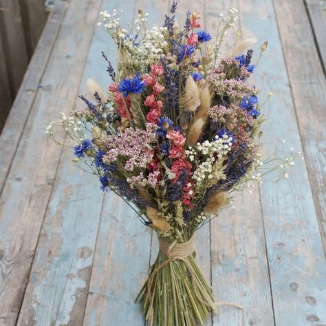 Dried Bouquet Ideas, May Bouquet, Cornflower Bouquet, Dried Spring Bouquet, Dried Floral Wedding Boquet, Cornflower Wedding Bouquet, Summer Dried Flower Bouquet, Spring Dried Flower Bouquet, Dried Flower Wedding Bouquet