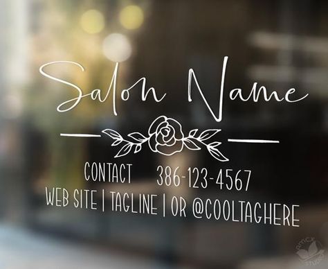 Salon Window Display, Salon Window, Salon Decals, Wax Studio, Vinyl Home Decor, Salon Suites Decor, Hair Salon Decor, Spa Ideas, Salon Names