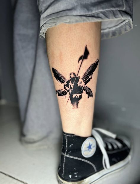 Linkin Park Hybrid Theory Soldier Tattoo Hybrid Theory Soldier, Linkin Park Hybrid Theory Tattoo, Small Band Tattoo, Hybrid Theory Tattoo, 501st Tattoo, Linkin Park Tattoo Ideas, Kanye Tattoo, Linkin Park Tattoo, Linkin Park Hybrid Theory