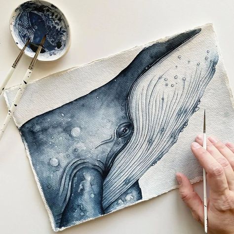 Whale Architecture, Illustration Design Ideas, Whale Watercolor, Kunstjournal Inspiration, Whale Drawing, Whale Painting, Whale Illustration, Watercolor Whale, Whale Art