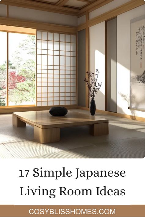 Looking to create a calming and zen-like energy in your living room? Check out these 17 stunning Japanese decor ideas that beautifully merge simplicity with natural beauty. From sliding doors to minimalistic furniture, each tip reflects the serene, wabi-sabi striped elegance typical of Japanese design. Transform your space into a peaceful retreat with clever uses of space, light, and traditional elements. Discover how easy it is to invite peace and tranquility through thoughtful and modern touches. Your dream relaxation spot is just a few ideas away! Zen House Interior, Japanese Inspired Living Room, Japanese Zen Interior, Japanese Living Room Ideas, Japanese Decor Ideas, Japanese Living Room Decor, Apartment Ideas Living Room, Minimalistic Furniture, Japanese Style Living Room