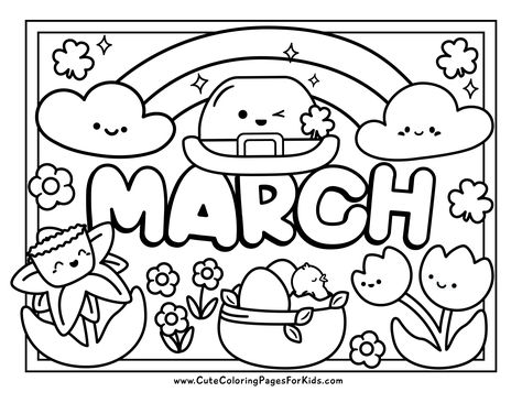 Let's make March colorful with our FREE, printable coloring pages! 🌷 Designed for preschool and kindergarten kiddos, these pages are perfect for keeping little hands busy and engaged during these beautiful, warming days. ✨ Don't miss out on this fun and easy way to encourage creativity - Download all 4 coloring sheets NOW! 🎉 March Coloring Pages, Cute Coloring Pages For Kids, March Colors, Coloring Stuff, Free Printable Coloring Sheets, Free Kids Coloring Pages, Preschool Coloring Pages, Kids Coloring Pages, Spring Coloring Pages