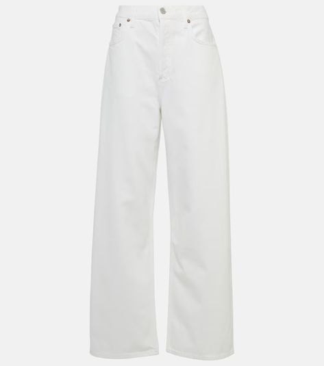 White Jeans Baggy, White Baggy Jeans, Baggy Wide Leg Jeans, Gucci Jeans, Saint Laurent Jeans, Wide Leg Jeans Cropped, Designer Jeans For Women, Chelsea Boots Men, Leopard Print Blouse