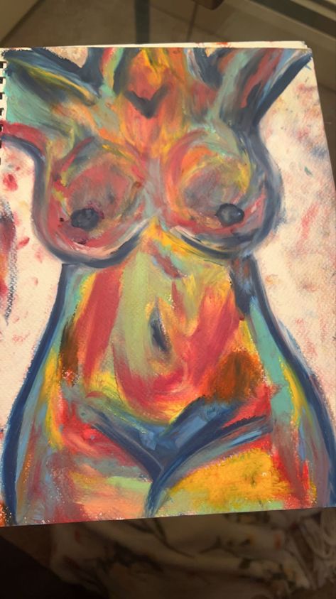 Oil Pastel Human Drawing, Weird Oil Pastel Art, Oil Pastel Doodles, Oil Pastels Art, Pastels Art, Morning Art, Oil Pastels Painting, Indie Drawings, Oil Pastel Art