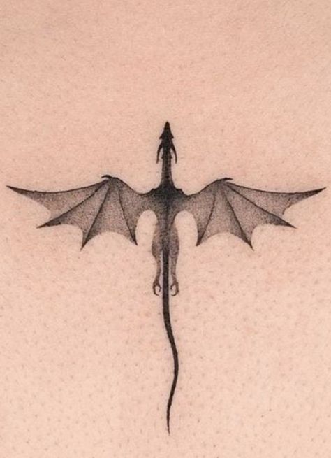 Fire And Moon Tattoo, Dragon With Moon Tattoo, Simple Dragon Tattoos, Fine Line Dragon Tattoo, Simple Dragon Tattoo, Fantasy Dragon Tattoo, Dragon Tattoo Simple, Tattoos Realism, Trendy Tattoo Ideas