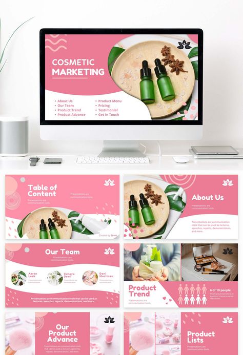 Powerpoint Presentation On Cosmetic Marketing Topics Pink#pikbest# Skincare Presentation, Pink Powerpoint Template, Skincare Shelfie, School Presentation, Ppt Free, Business Powerpoint Presentation, Powerpoint Design Templates, Pptx Templates, Presentation Video