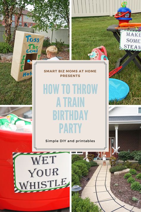 How to throw a train birthday party, boy birthday.  #trains, #train, #birthdayparty, #boy, #birthday, #party Train 3rd Birthday, Train Theme Birthday Party, Thomas Party, Birthday Party Boy, Train Birthday Party, Train Theme, Trains Birthday Party, Party Boy, Train Party