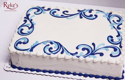 Budget-Friendly Cake Designs - Ryke's Bakery, Catering, & Cafe Ryke's Bakery, Catering, & Cafe Sheet Cakes Decorated, Square Cake Design, Wedding Sheet Cakes, Pastel Rectangular, Bakery Catering, Half Sheet Cake, Cake Designs For Boy, Sheet Cake Designs, Rectangle Cake