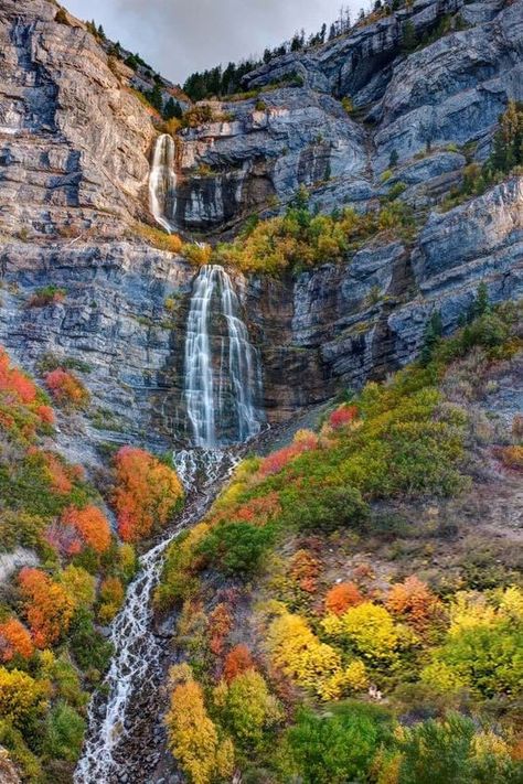 Facebook Utah Autumn, Wasatch Mountains Utah, Autumn Waterfalls, Bridal Veil Falls, Beach Frame, Photography Prints Art, Places In The World, Go Hiking, Travel Places