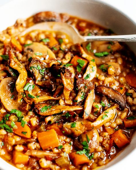 Easy Mushroom Barley Stew | Tried & True Recipes Mushroom Barley Stew, Barley Recipe Healthy, Winter Recipes Dinner, Barley Stew, Mushroom Barley, Mushroom Barley Soup, Recipes Winter, Barley Recipe, Mushroom Stew