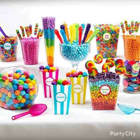 Rainbow Candy Buffet, Candy Theme Birthday Party, Candy Land Birthday Party, My Little Pony Birthday Party, Pony Birthday Party, Candy Buffet Wedding, Little Pony Birthday Party, Trolls Birthday Party, Candy Birthday Party