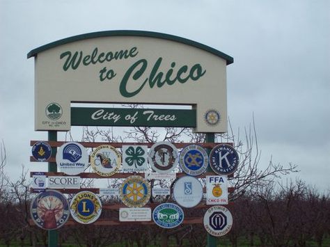 The City of Chico.....WELCOME! Chico State Aesthetic, Chico State University, Chico State, College Things, Service Club, Chico California, State Signs, United Way, College Town