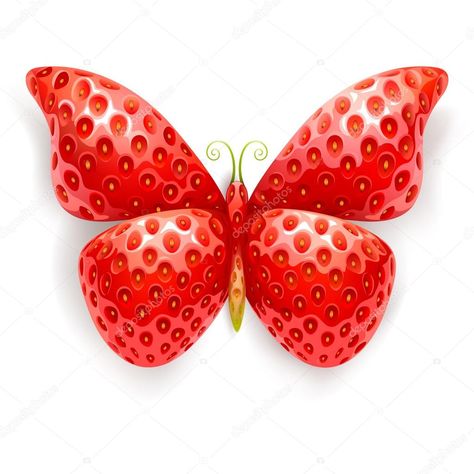 Butterfly made of red strawberries ... Strawberry Butterfly, Fruit Presentation, Butterfly Food, Fruit Birthday Cake, Butterfly Cupcakes, Fruit Animals, Watermelon Carving, Food Art For Kids, Amazing Food Decoration