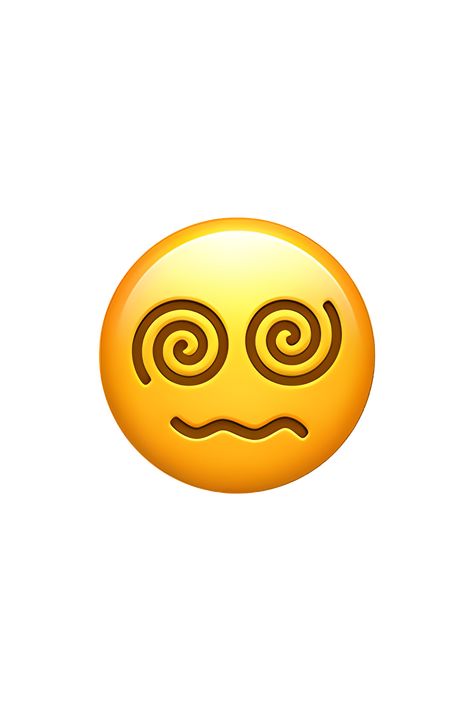 The emoji 😵‍💫 depicts a face with spiral eyes. The face has a pale complexion and a small, closed mouth. The eyes are large and round, with spirals in them that give the impression of dizziness or confusion. The eyebrows are raised and arched, adding to the expression of surprise or shock. The emoji is often used to convey a feeling of being overwhelmed or disoriented. Emoji Icons Faces, Emot Iphone, Confused Emoji, Emojis And Their Meanings, Yummy Emoji, Emoji Flower, Fake Iphone, Spiral Eyes, Iphone Png