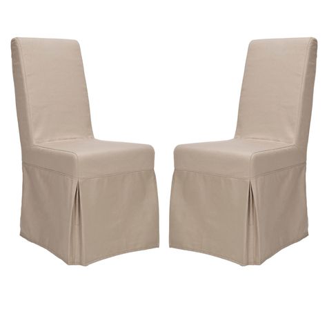 Safavieh Parsons Dining Durham Taupe Slipcover Dining Chairs (Set of 2) (MCR4521A-SET2), Grey (Cotton) Slipcover Dining Chairs, Linen Slipcover, Slipcover Chair, Linen Dining Chairs, Parsons Chairs, House Supplies, Upholstered Side Chair, Grey Chair, Easy Chair